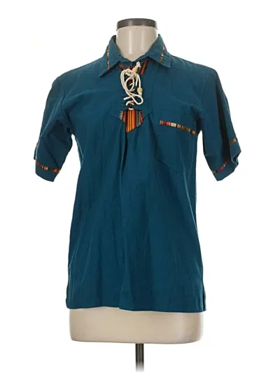 Pre-owned Assorted Brands Short Sleeve Blouse In Blue