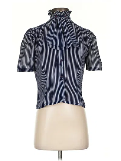 Pre-owned Assorted Brands Short Sleeve Blouse In Blue