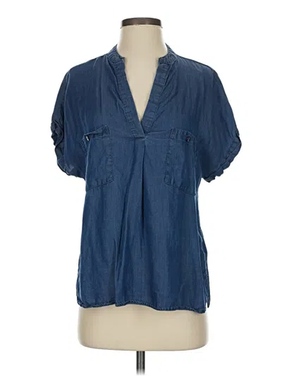 Pre-owned Assorted Brands Short Sleeve Blouse In Blue
