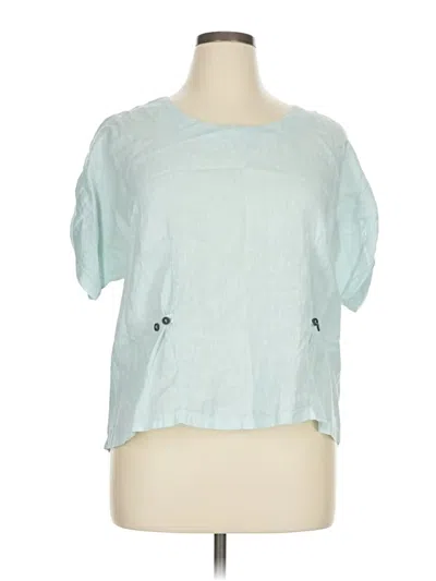 Pre-owned Assorted Brands Short Sleeve Blouse In Blue