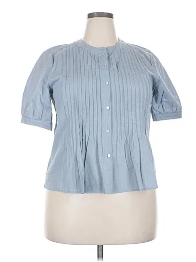 Pre-owned Assorted Brands Short Sleeve Blouse In Blue