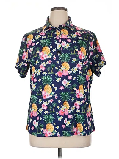 Pre-owned Assorted Brands Short Sleeve Blouse In Blue
