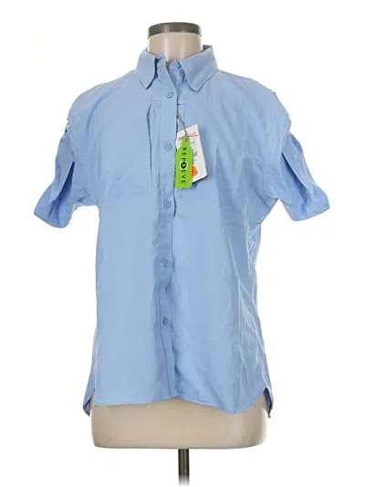 Pre-owned Assorted Brands Short Sleeve Blouse In Blue