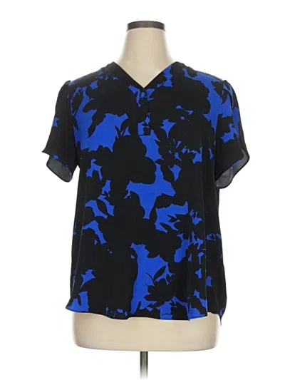 Pre-owned Assorted Brands Short Sleeve Blouse In Blue