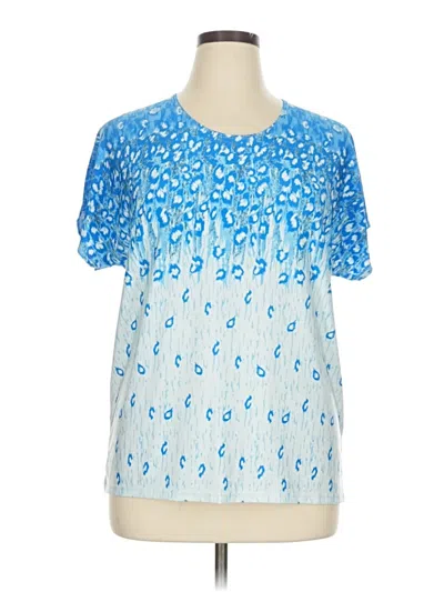 Pre-owned Assorted Brands Short Sleeve Blouse In Blue