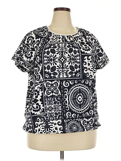 Pre-owned Assorted Brands Short Sleeve Blouse In Blue