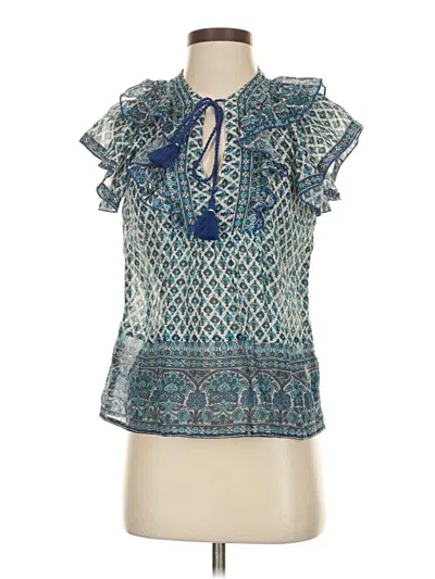 Pre-owned Assorted Brands Short Sleeve Blouse In Blue