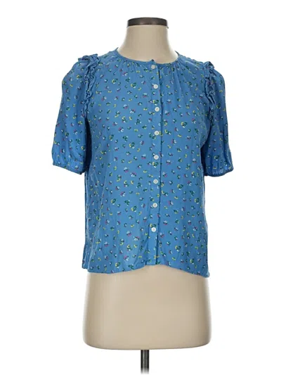 Pre-owned Assorted Brands Short Sleeve Blouse In Blue