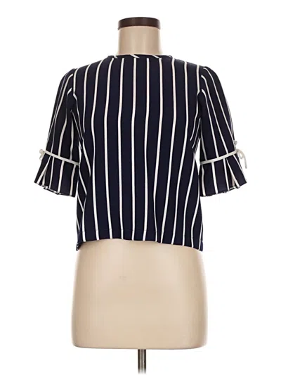 Pre-owned Assorted Brands Short Sleeve Blouse In Blue