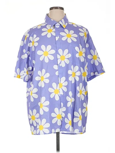 Pre-owned Assorted Brands Short Sleeve Blouse In Blue