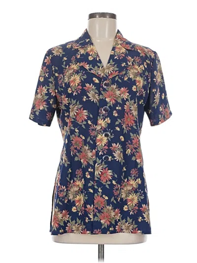 Pre-owned Assorted Brands Short Sleeve Blouse In Blue