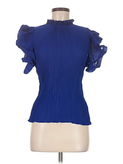 Pre-owned Assorted Brands Short Sleeve Blouse In Blue