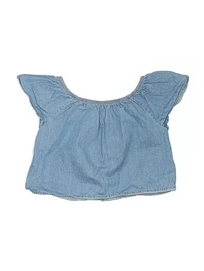 Pre-owned Assorted Brands Kids' Short Sleeve Blouse In Blue