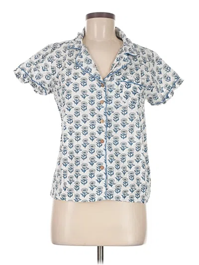 Pre-owned Assorted Brands Short Sleeve Blouse In Blue