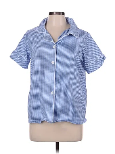 Pre-owned Assorted Brands Short Sleeve Blouse In Blue