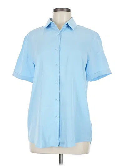 Pre-owned Assorted Brands Short Sleeve Blouse In Blue