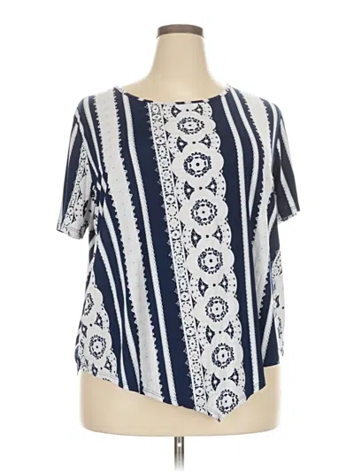 Pre-owned Assorted Brands Short Sleeve Blouse In Blue