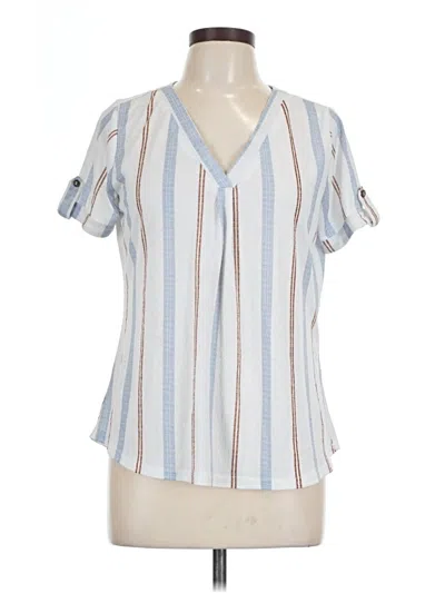 Pre-owned Assorted Brands Short Sleeve Blouse In Blue