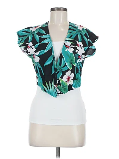 Pre-owned Assorted Brands Short Sleeve Blouse In Blue