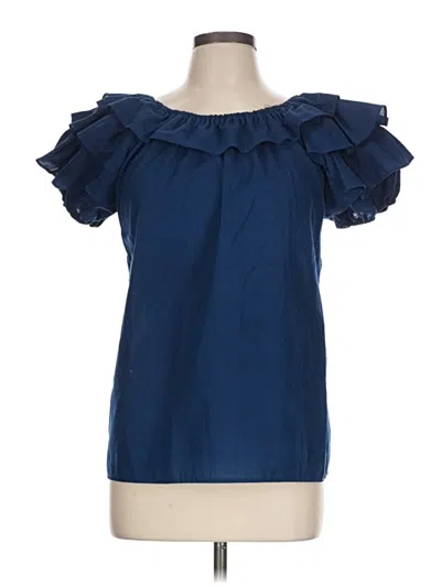 Pre-owned Assorted Brands Short Sleeve Blouse In Blue
