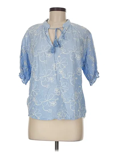 Pre-owned Assorted Brands Short Sleeve Blouse In Blue