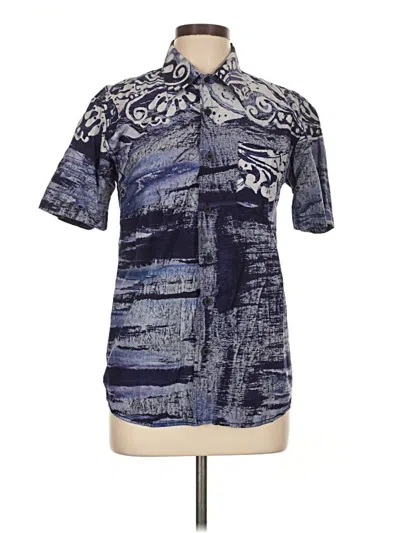 Pre-owned Assorted Brands Short Sleeve Blouse In Blue