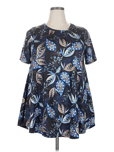 Pre-owned Assorted Brands Short Sleeve Blouse In Blue