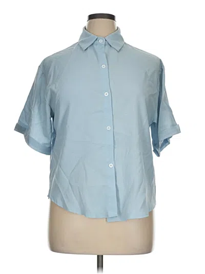 Pre-owned Assorted Brands Short Sleeve Blouse In Blue