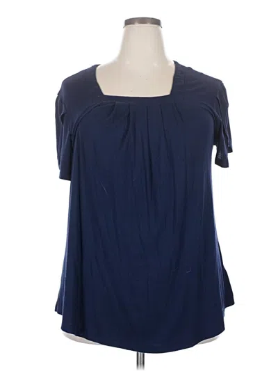 Pre-owned Assorted Brands Short Sleeve Blouse In Blue