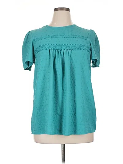 Pre-owned Assorted Brands Short Sleeve Blouse In Blue