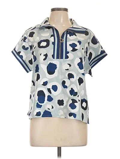 Pre-owned Assorted Brands Short Sleeve Blouse In Blue