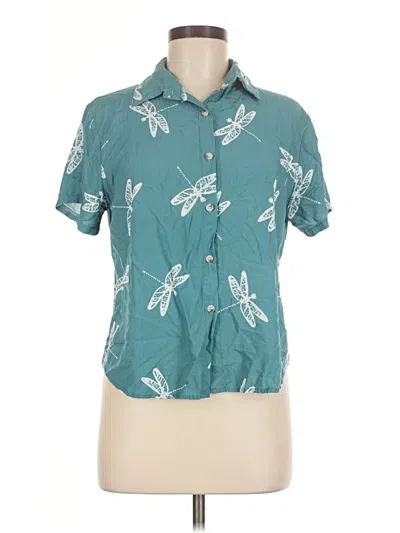 Pre-owned Assorted Brands Short Sleeve Blouse In Blue