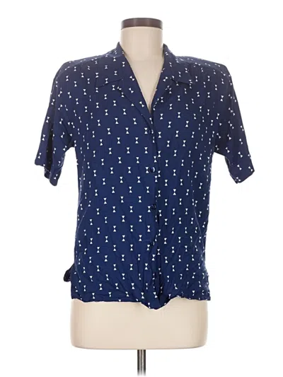 Pre-owned Assorted Brands Short Sleeve Blouse In Blue