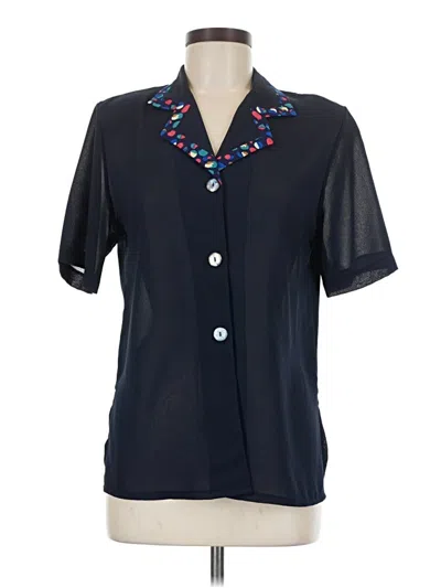 Pre-owned Assorted Brands Short Sleeve Blouse In Blue