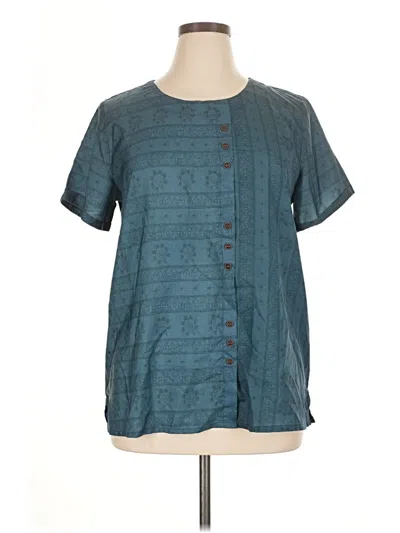 Pre-owned Assorted Brands Short Sleeve Blouse In Blue
