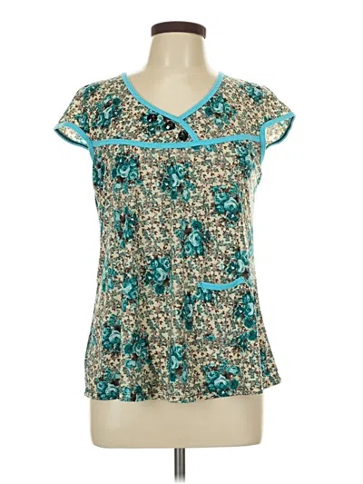 Pre-owned Assorted Brands Short Sleeve Blouse In Blue
