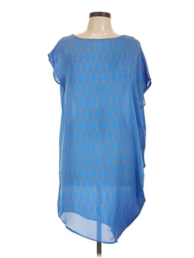 Pre-owned Assorted Brands Short Sleeve Blouse In Blue