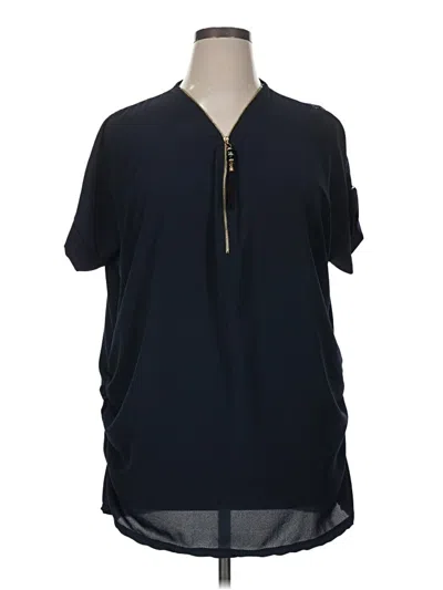 Pre-owned Assorted Brands Short Sleeve Blouse In Blue