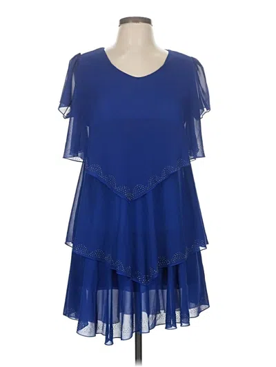 Pre-owned Assorted Brands Short Sleeve Blouse In Blue