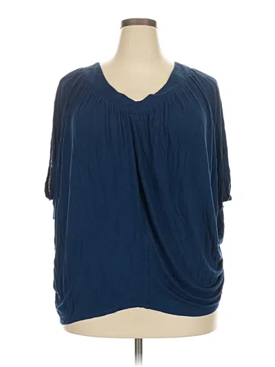 Pre-owned Assorted Brands Short Sleeve Blouse In Blue