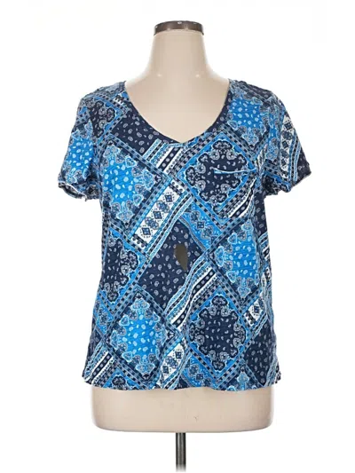 Pre-owned Assorted Brands Short Sleeve Blouse In Blue