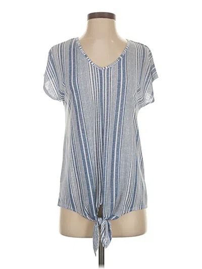 Pre-owned Assorted Brands Short Sleeve Blouse In Blue