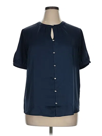 Pre-owned Assorted Brands Short Sleeve Blouse In Blue