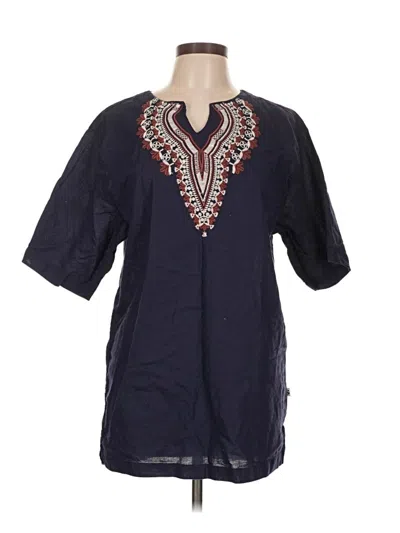 Pre-owned Assorted Brands Short Sleeve Blouse In Blue