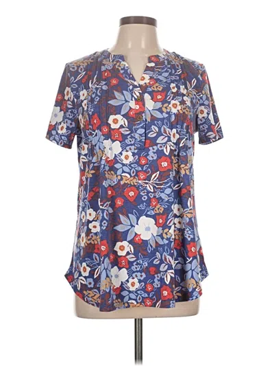 Pre-owned Assorted Brands Short Sleeve Blouse In Blue