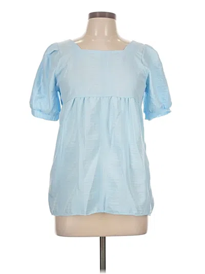 Pre-owned Assorted Brands Short Sleeve Blouse In Blue