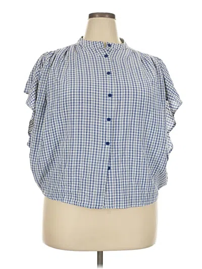 Pre-owned Assorted Brands Short Sleeve Blouse In Blue