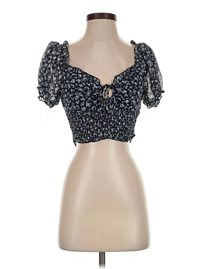 Pre-owned Assorted Brands Short Sleeve Blouse In Blue