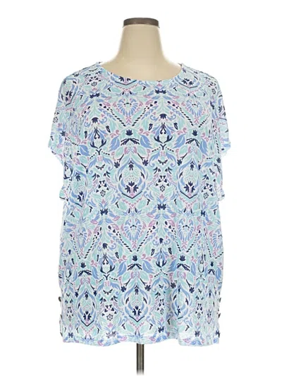 Pre-owned Assorted Brands Short Sleeve Blouse In Blue