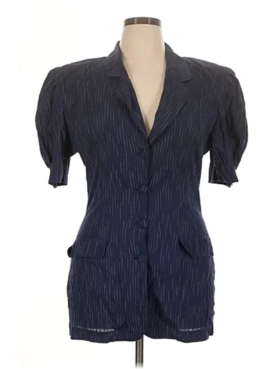 Pre-owned Assorted Brands Short Sleeve Blouse In Blue